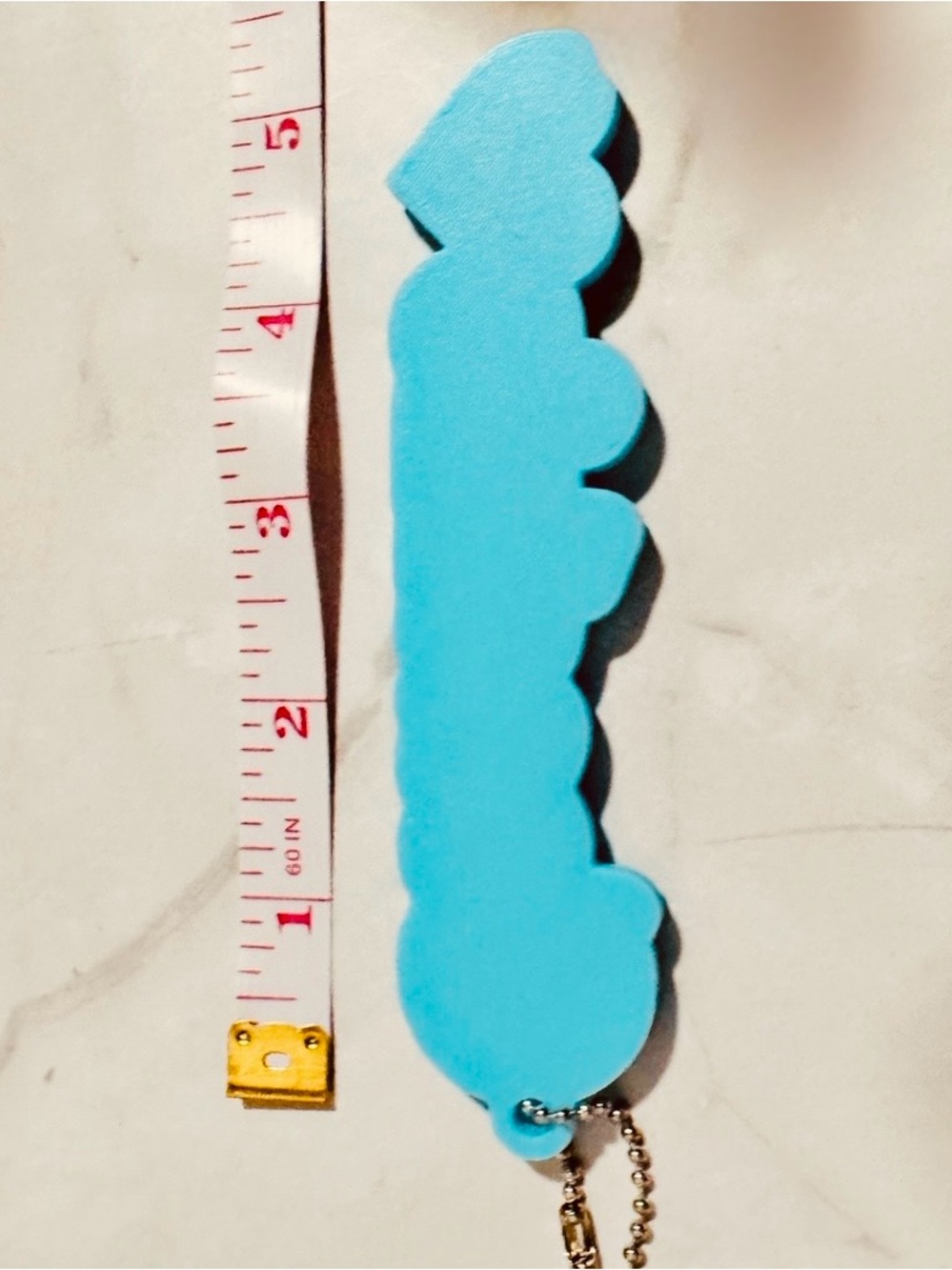 Coachie blue heart hangtag bag charm keychain (hand made unbranded) NEW - Picture 4 of 5